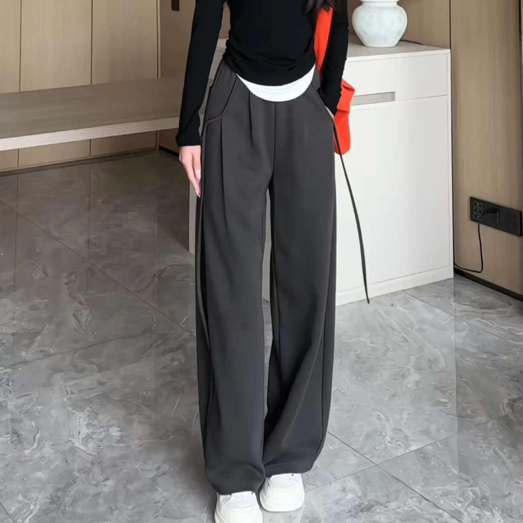 灰色高腰显瘦修身松紧腰直筒弯刀裤女春夏新款百搭舒适垂感休闲裤,女装/女士精品,大码裤装,淘宝优惠券,粉丝福利购,淘宝优惠卷