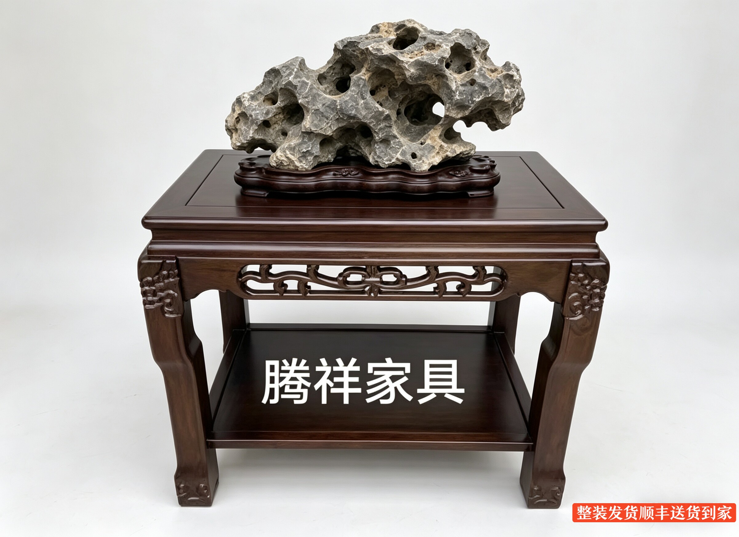 盆景架实木客厅奇石底座鱼缸架超承重长方形花架工艺品置物架包邮