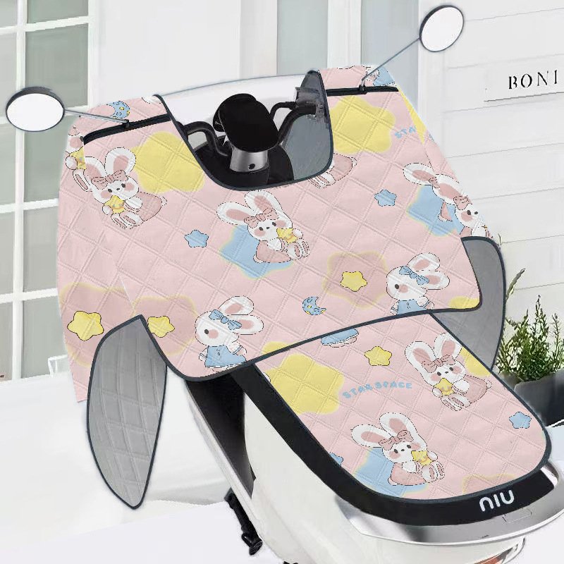 电动车挡风被夏季遮阳罩全包防晒坐垫摩托车电瓶车四季通用斗篷式