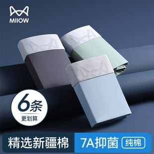 内裤 抑菌透气宽松平角短裤 男生纯棉薄款 2025新款 头 四角裤 猫人男士