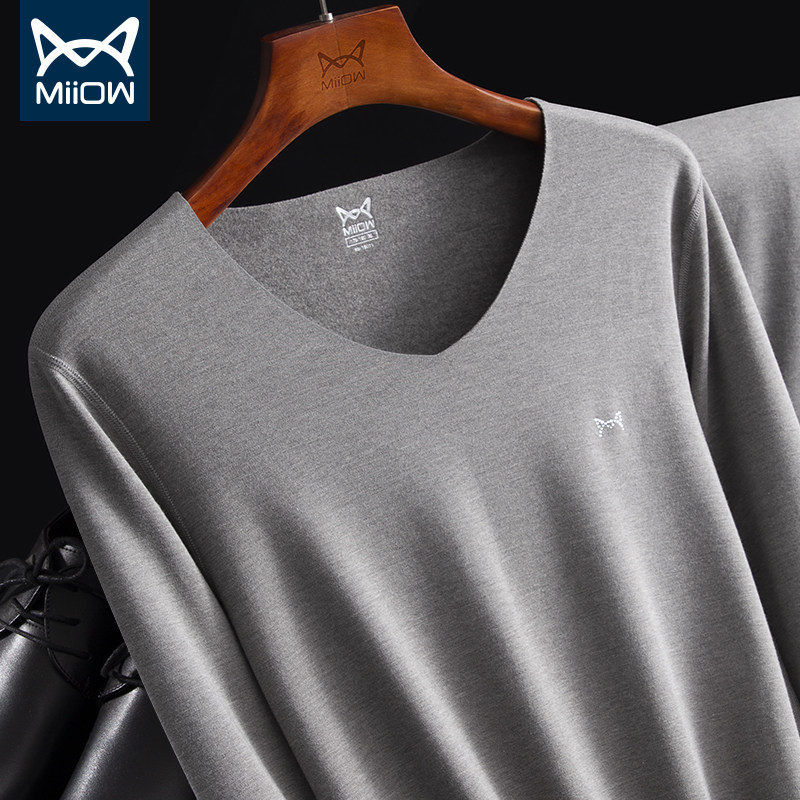 猫人男士保暖内衣男绒德无痕薄款37度恒温自发热秋衣秋裤套装男冬