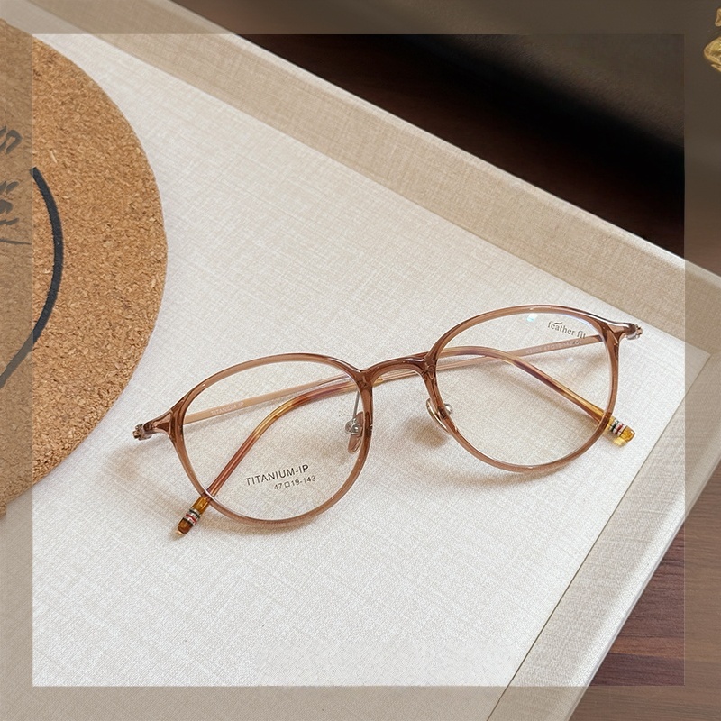超轻纯钛小椭圆眼镜框
