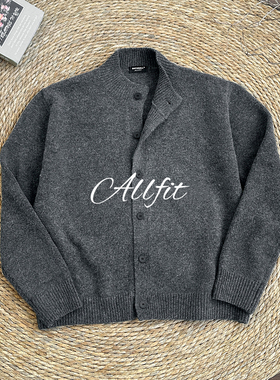 ALLFIT 花纱羊毛混纺半高领毛衣 cleanfit百搭灰色老钱开衫男女