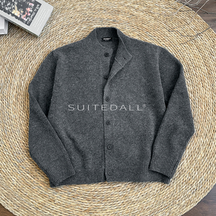 ALLFIT 花纱羊毛混纺半高领毛衣 cleanfit百搭灰色老钱开衫男女