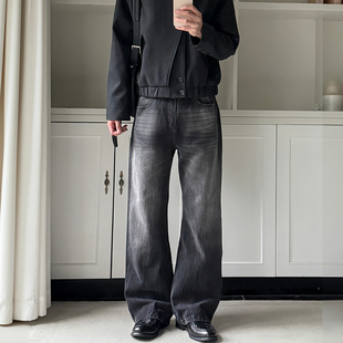 闪电裂纹黑牛Cleanfit水洗直筒微喇百搭牛仔裤 SUITEDALL 2021M