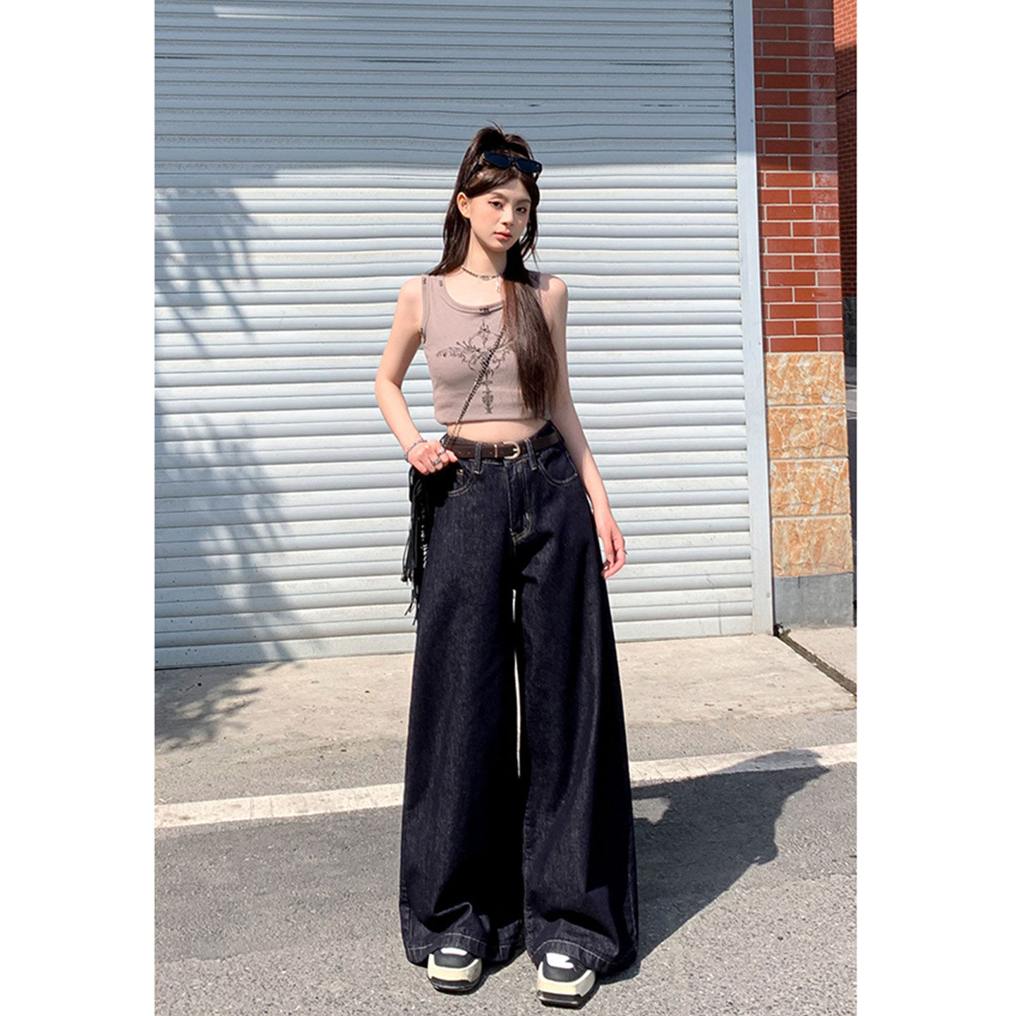 今年流行超火裤子白色深蓝阔腿牛仔裤女2026春高腰宽松垂感休闲裤,女装/女士精品,牛仔裤,淘宝优惠券,粉丝福利购,淘宝优惠卷