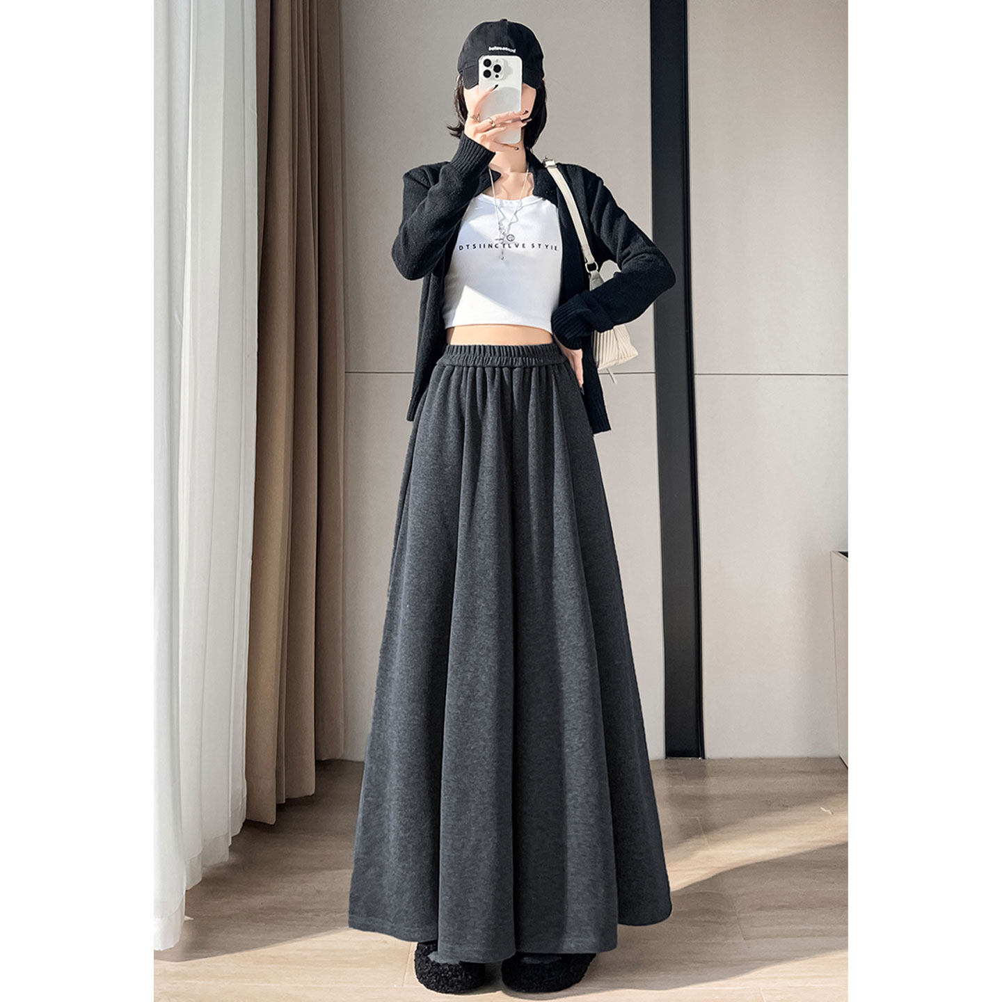 韩系高腰显瘦毛呢垂感直筒裤裙洋气梨形遮肉大阔腿裤遮胯休闲长裤,女装/女士精品,休闲裤,淘宝优惠券,粉丝福利购,淘宝优惠卷