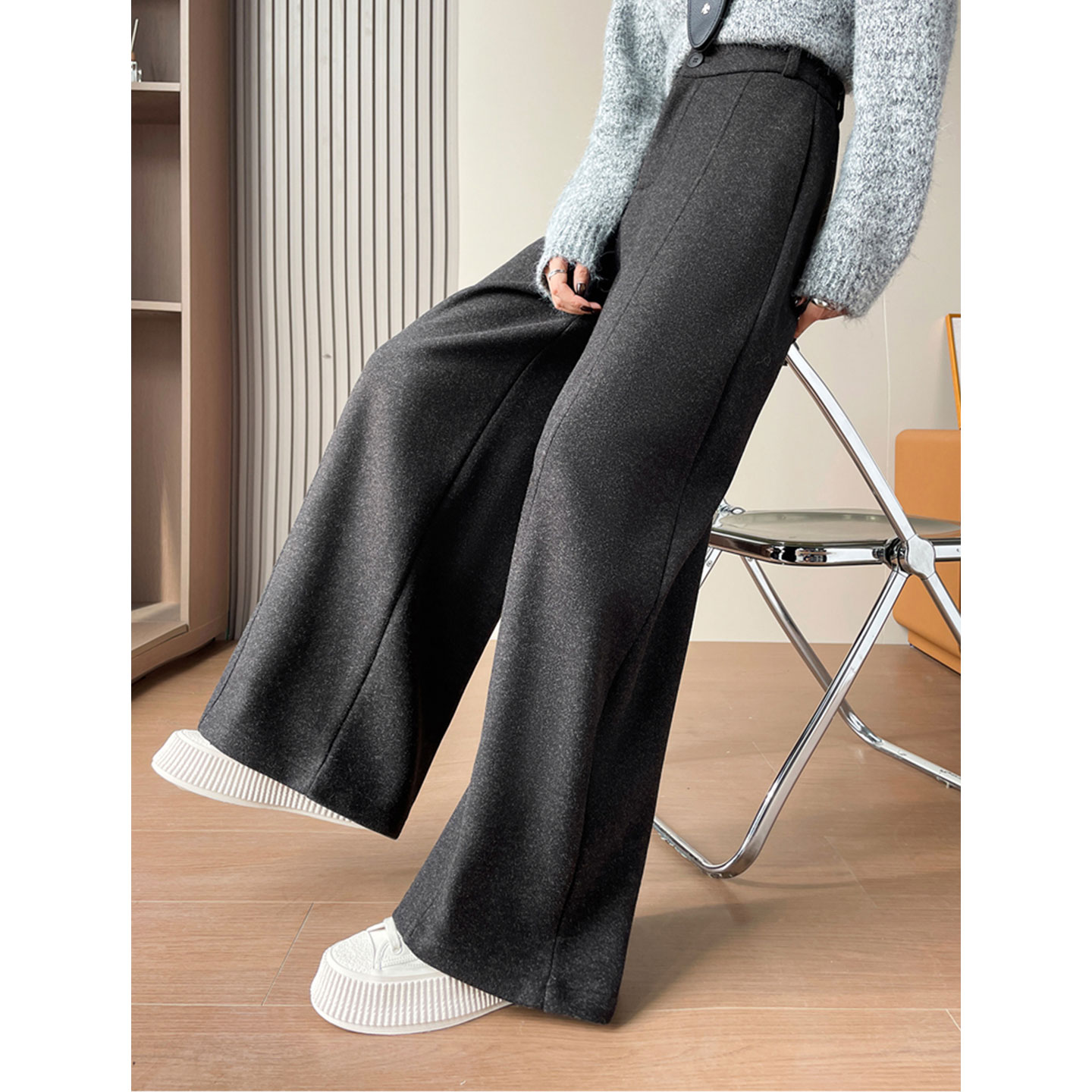 【赠运费险】弯刀加厚毛呢休闲裤