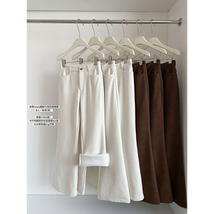 秋冬阔腿裤 女春季 时髦松弛老钱复合银狐绒复古休闲裤 露思灯芯绒裤