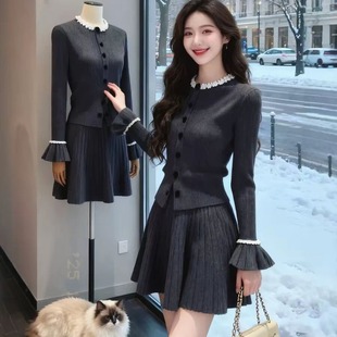 巨好看冬装 女 一整套裙韩系穿搭2026超火针织连衣裙子独特漂亮套装