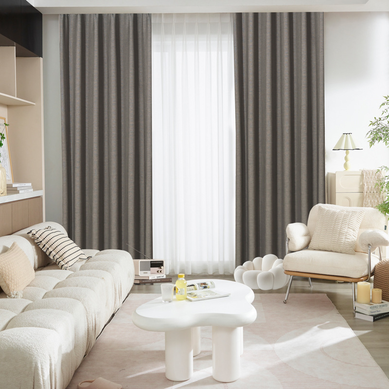 纯色全遮光连锁酒店工程窗帘布防火阻燃窗帘窗纱加工连锁酒店同款