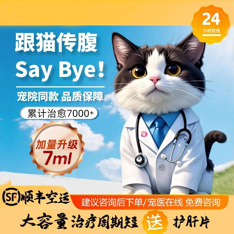 猫咪传腹干性湿性大肚子消腹水口炎针剂油剂水剂片剂口服药喵咪