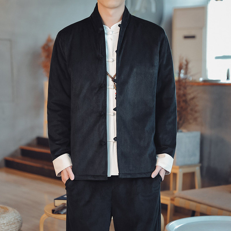 秋冬装男唐装棉衣养生馆中医针灸理疗按摩男技师服茶艺师工作棉服