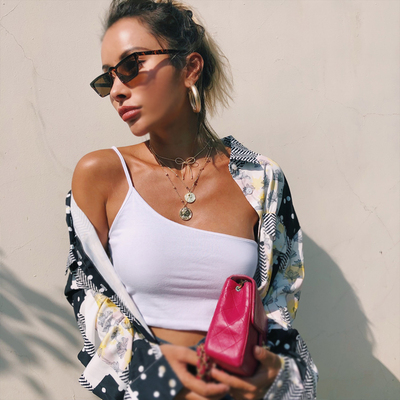 【包邮】基础打底单肩漏肩吊带