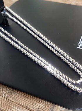 高级感方形钛钢珍珠项链百搭
