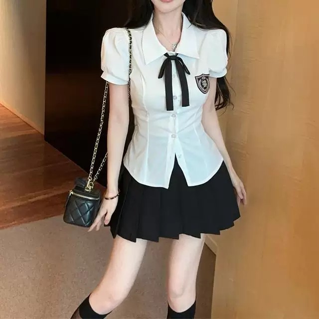 高端酒店KTV足浴制服衬衫百褶裙套装新款夜场夜店工作服技师服夏