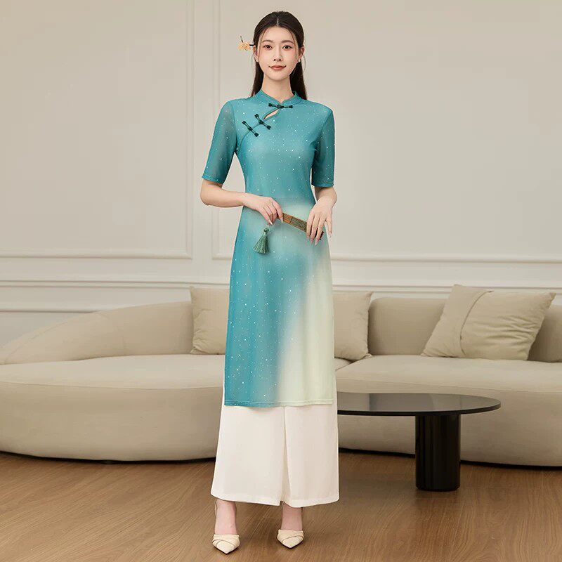 夏季新中式禅意茶服女士套装