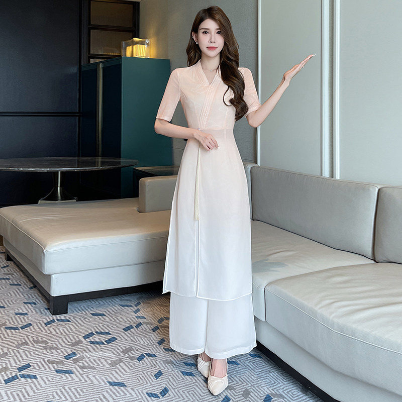 新中式2025新款美容师工作服