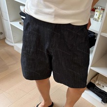 ZHUOLINZHANG新贵老钱直筒休闲裤男生微宽松显高百搭直筒夏装短裤