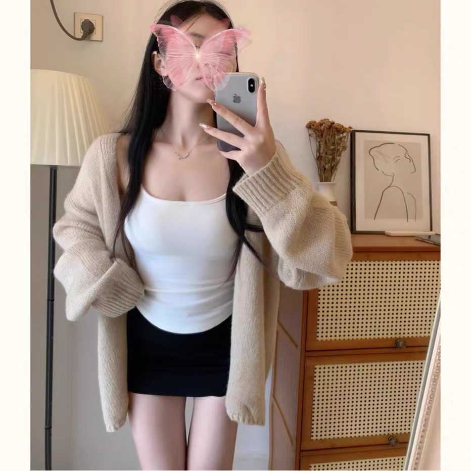 德绒纯欲保暖吊带背心女带胸垫后背交叉秋冬内搭修身显瘦打底上衣