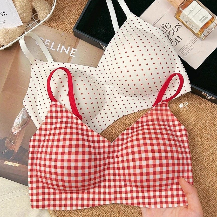 本命年红色格纹小胸聚拢内衣女2026马年新款无钢圈结婚新娘文胸罩,女士内衣/男士内衣/家居服,文胸,淘宝优惠券,粉丝福利购,淘宝优惠卷