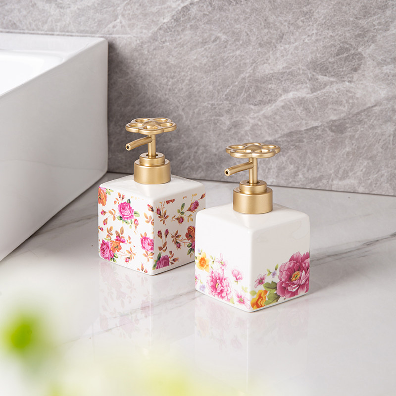 小清新乳液瓶陶瓷花卉分装瓶洗手液洗衣液小瓶子空瓶小容量浴室稳,家庭/个人清洁工具,乳液器,淘宝优惠券,粉丝福利购,淘宝优惠卷