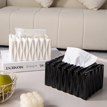 轻奢纸巾盒抽纸陶瓷纸抽盒家用客厅创意简约现代高级设计感稳固