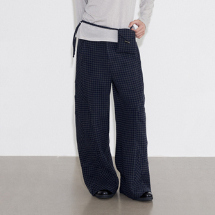 解构分割裁剪直筒百搭长裤 GRID羊毛格子阔腿裤 秋冬 WOOL SoleMass