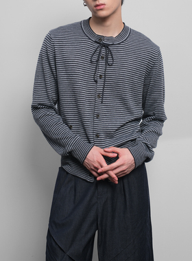 SoleMass STRIPED WOOL条纹飘带羊毛衫 男女秋冬长袖打底百搭上衣