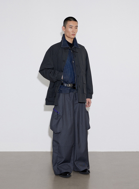 SoleMusr Cargo trousers 工装褶皱西裤 百搭灰色长裤 立体口袋