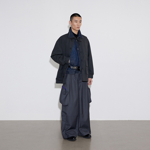 SoleMusr Cargo trousers 工装褶皱西裤 百搭灰色长裤 立体口袋