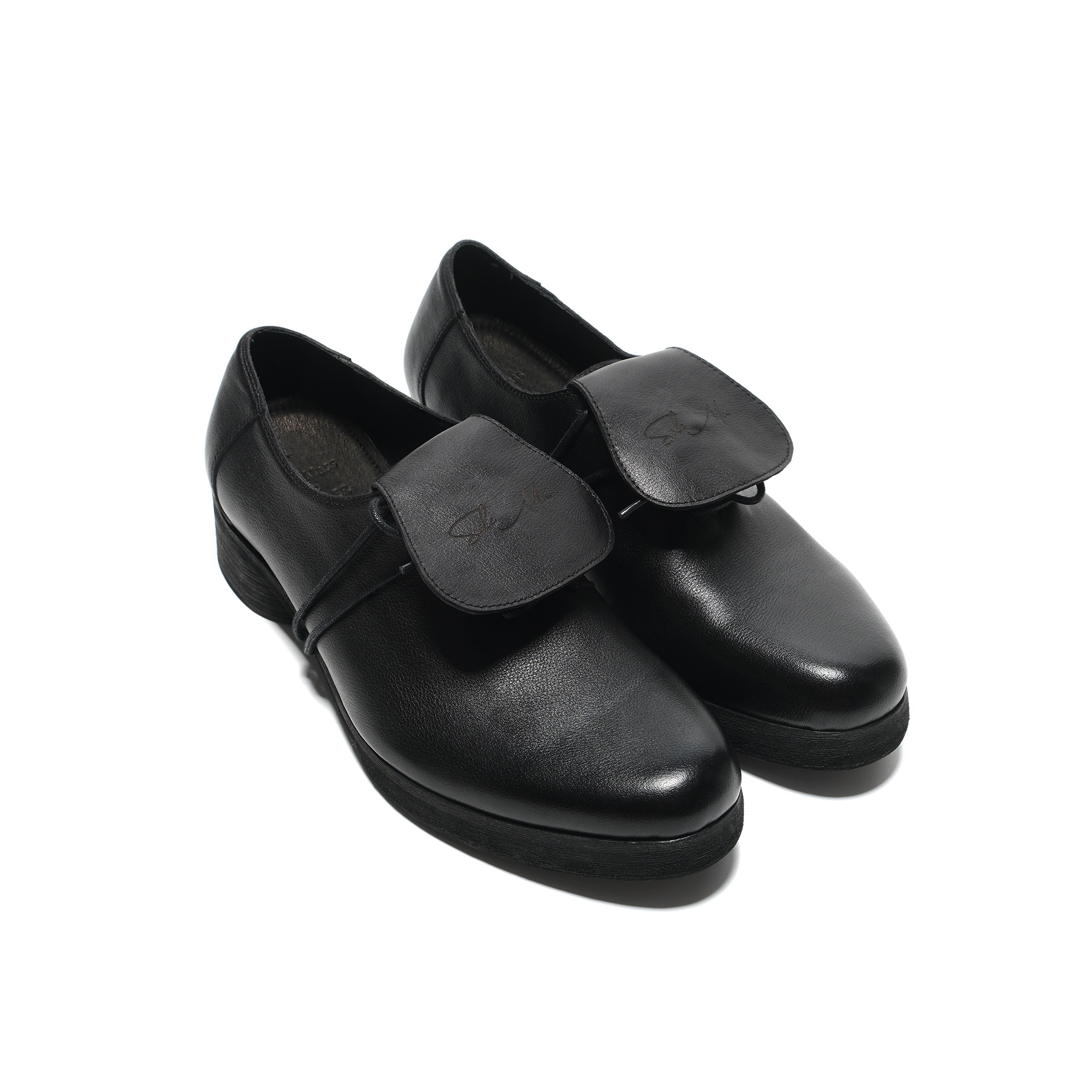 SoleMass Cowhide Shoes洗水牛皮方头德比鞋 翻盖可拆卸百搭皮鞋