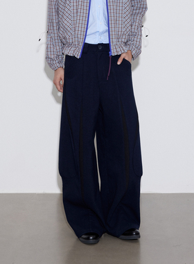 SoleMass Cutting Pants 线条裁剪解构长裤 宽松直筒秋冬阔腿裤