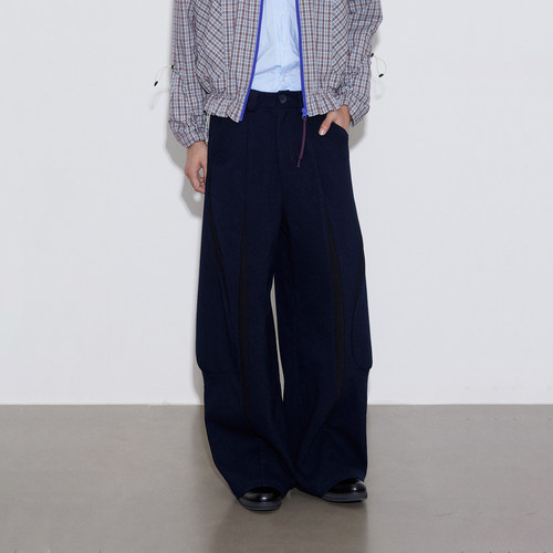 SoleMass Cutting Pants 线条裁剪解构长裤 宽松直筒秋冬阔腿裤