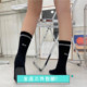 韩国东大门代购 marian女高筒全棉运动学生袜硅胶防滑底run字母袜