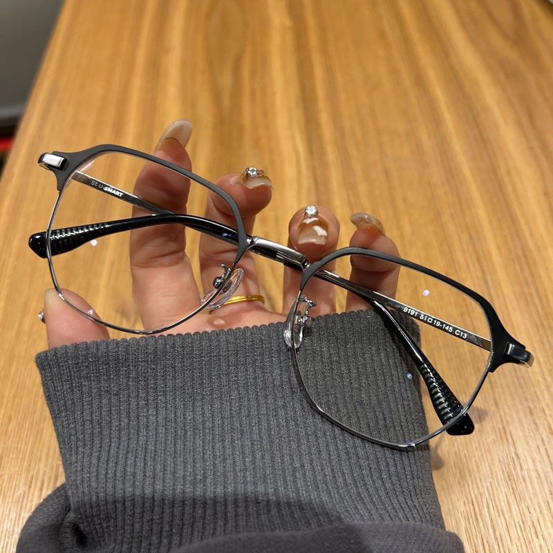 小红书同款理工男半框眼镜