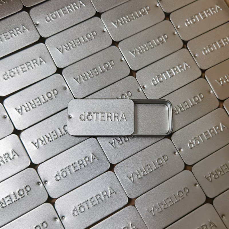 多特瑞doterra浮雕LOGO香膏盒马口铁抽拉鼻yan膏手作DIY空盒包材图片