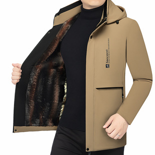 棉衣爸爸冬装 中年男士 外套高档棉袄加厚保暖羽绒棉服 新款 2025冬季