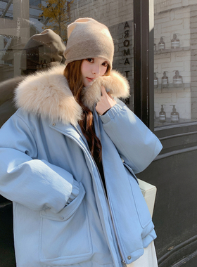 Mistletoe90绒！毛领白鸭绒柔软皮羽绒服W426 P335 K468