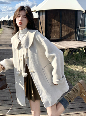 Mistletoe双面羊毛呢大衣外套女2025秋冬新款甜美可爱p245-k388