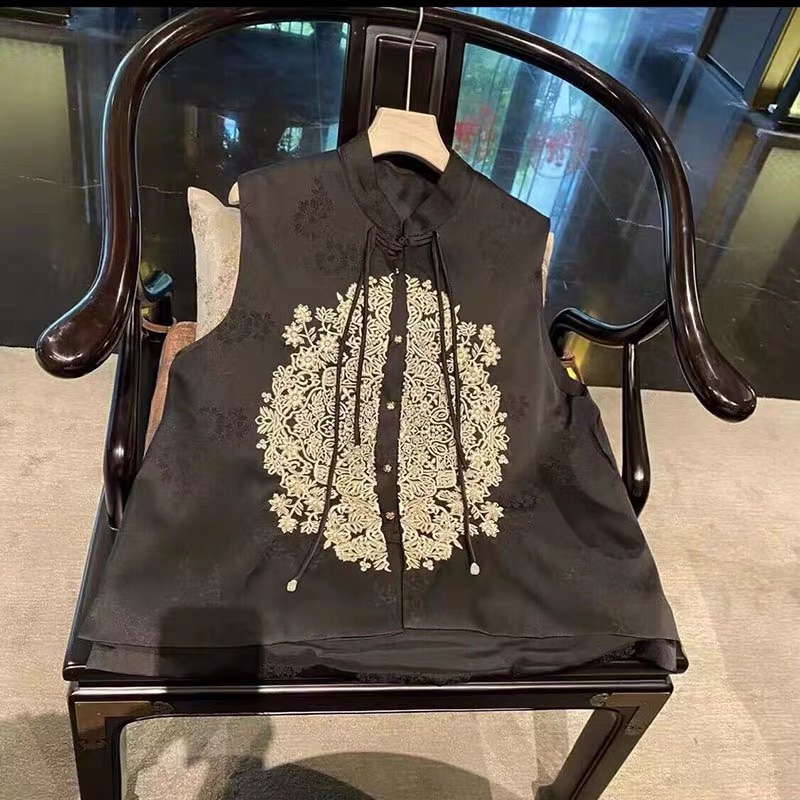 新款上衣短款无袖旗袍外套坎肩女