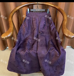 遇古 花苞裤 七色新中式 复古优雅四季 602 浮雕提花珠光感休闲裤