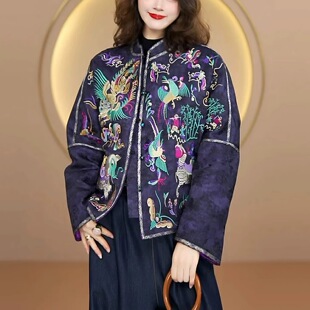改良国风夹棉短款外套女款2025秋冬装棉衣加厚宽松保暖棉服小棉袄