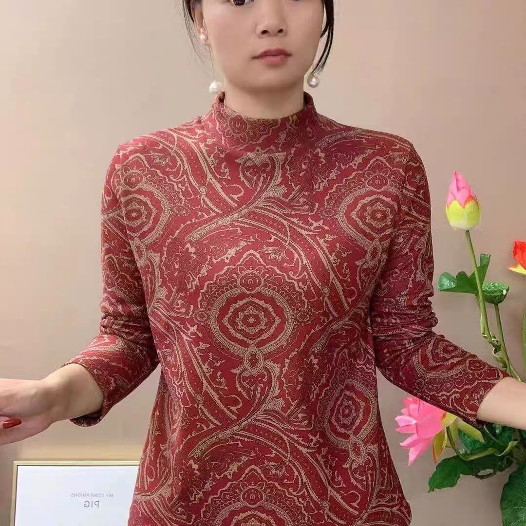 遮肉半高领小衫保暖妈妈