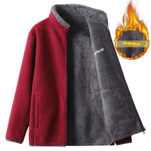 妈妈秋冬立领加绒衣服外套
