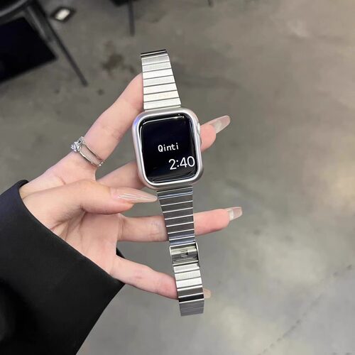竹节小蛮腰不锈钢苹果S10手表带适用applewatch89代SE7S8S9iwatch