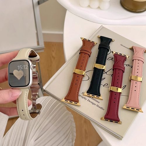 小羊皮适用iwatchS10表带红米watch5/4表链华为fit3小米手环98pro