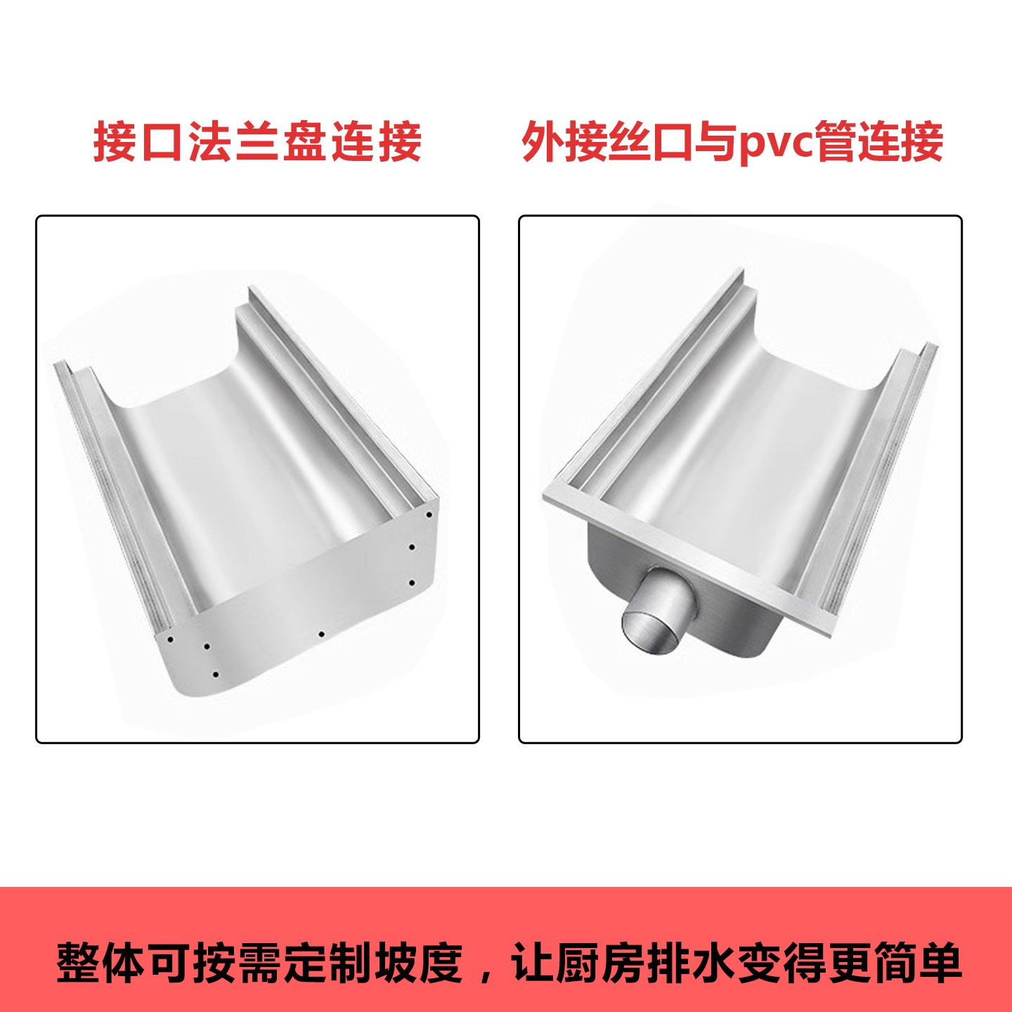 304不锈钢U型水沟槽餐饮厨房盖板排水沟下水道成品水沟槽地沟明沟