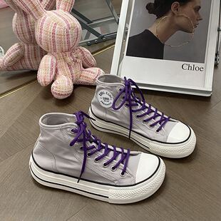 女软底帆布鞋 板鞋 女款 爆款 妥妥浪潮牌芒果头2023年春季 女鞋 新品