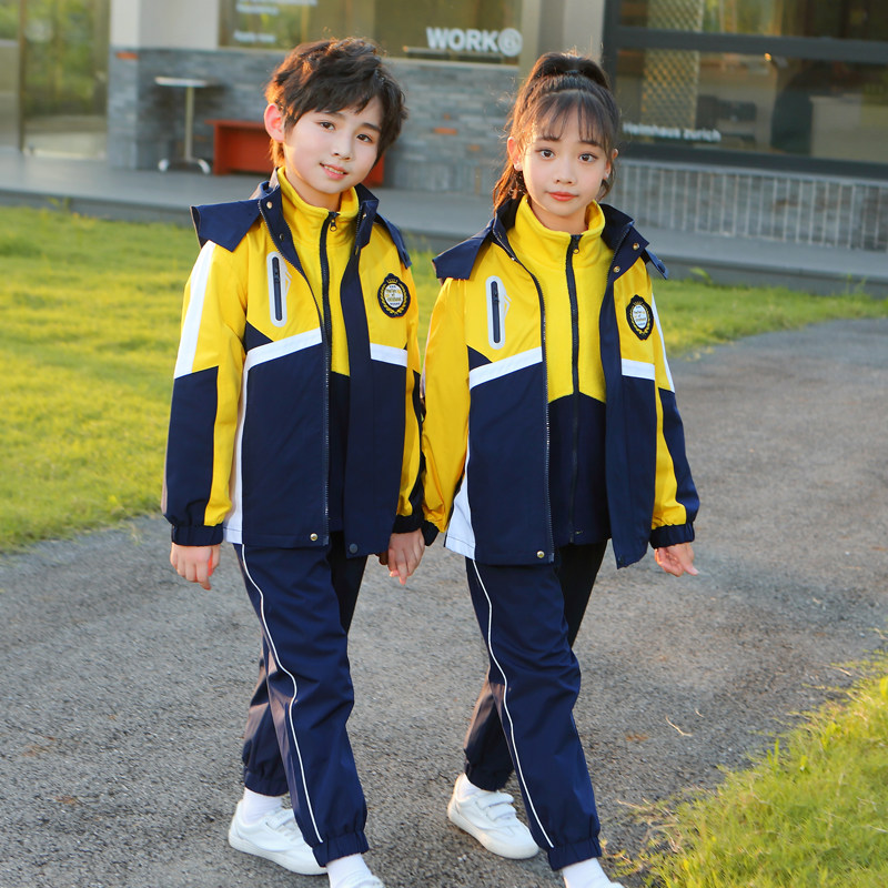 小学生校服冲锋衣秋冬防风保暖套装幼儿园园服学院年级班服运动会
